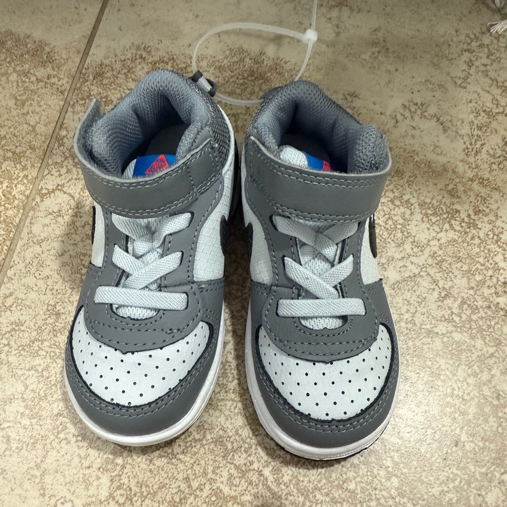 Nike Gray and White Kids Sneakers